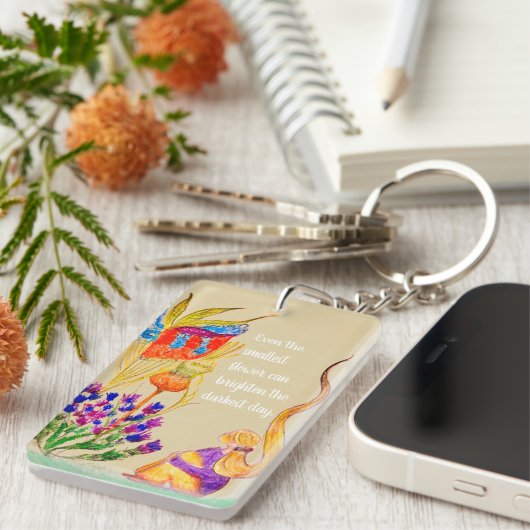 Custom Flower and girl  キーホルダー (正面右)