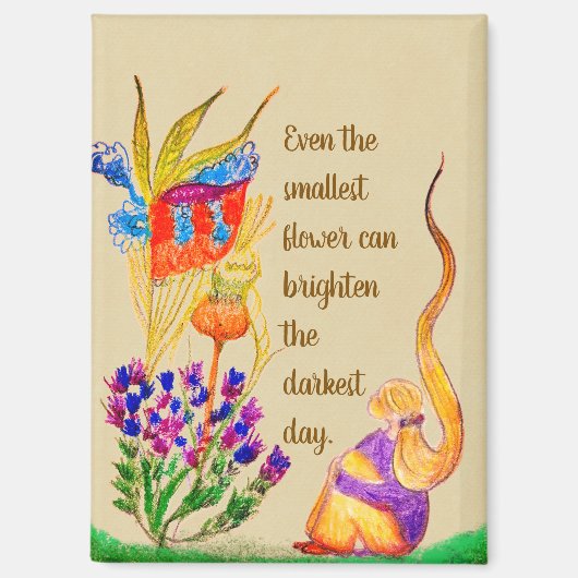 Custom Flower and girl  マグネット (正面)