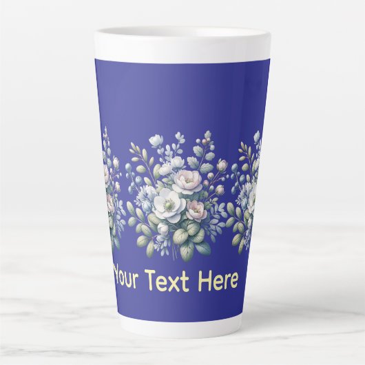Custom flower design  カフェラテマグ (正面)