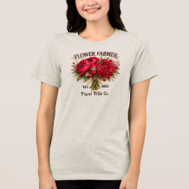 Custom Flower Farmer Floral Business Personalized トライブレンドＴシャツ