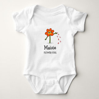  Custom Flower Girl Name Quirky Cute Whimsical ベビーボディスーツ