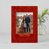 Custom Foil Christmas Card Editable Template Red 箔シーズンカード (立ち正面)