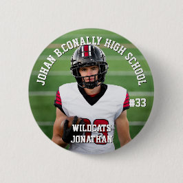 Custom Football Button High School Team Number 缶バッジ