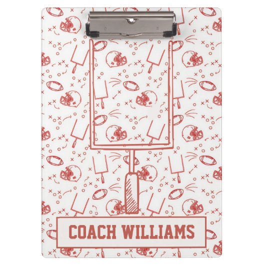 Custom Football Coach Clipboard Illustrated Sports クリップボード (正面)