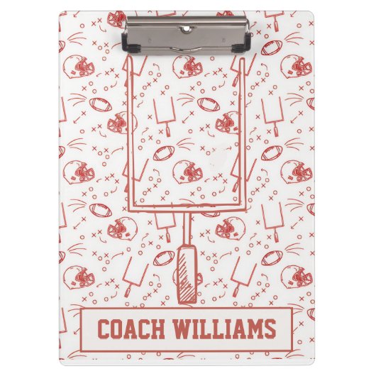 Custom Football Coach Clipboard Illustrated Sports クリップボード (正面)