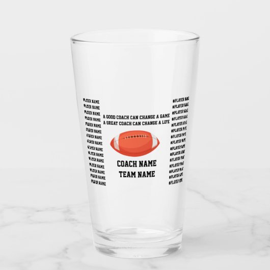 Custom Football Coach Gifts From The Team Players タンブラーグラス (正面)