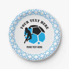 Custom Football Girl kid's Football Birthday Party ペーパープレート