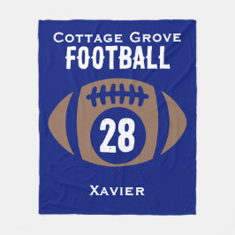Custom Football Name, Number, School  フリースブランケット