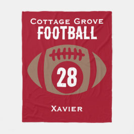 Custom Football Name, Number, School  フリースブランケット