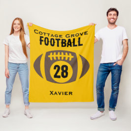 Custom Football Name, Number, School  フリースブランケット