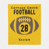 Custom Football Name, Number, School  フリースブランケット (正面)