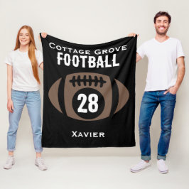 Custom Football Name, Number, School  フリースブランケット
