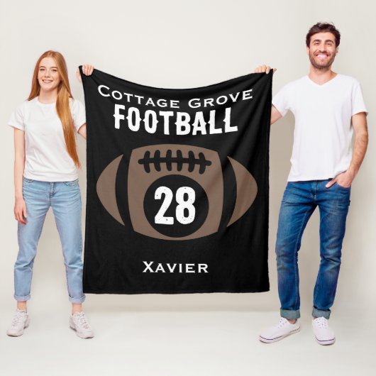 Custom Football Name, Number, School フリースブランケット (インサイチュ)