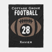 Custom Football Name, Number, School フリースブランケット (正面)
