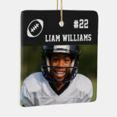 Custom Football Player Name & Number Black Trendy  セラミックオーナメント (右)
