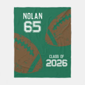 Custom Football Senior Player Number Class of フリースブランケット (正面)