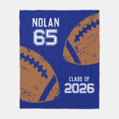 Custom Football Senior Player Number Class of フリースブランケット (正面)