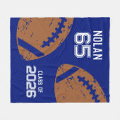 Custom Football Senior Player Number Class of フリースブランケット (正面(横))