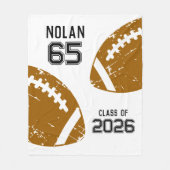 Custom Football Senior Player Number Class of フリースブランケット (正面)