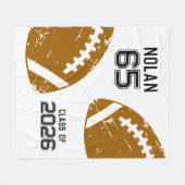 Custom Football Senior Player Number Class of フリースブランケット (正面(横))