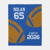 Custom Football Senior Player Number Class of フリースブランケット (正面)