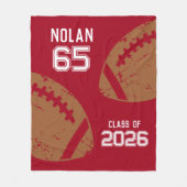 Custom Football Senior Player Number Class of フリースブランケット (正面)
