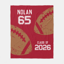 Custom Football Senior Player Number Class of フリースブランケット