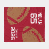 Custom Football Senior Player Number Class of フリースブランケット (正面(横))