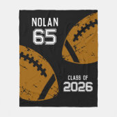 Custom Football Senior Player Number Class of フリースブランケット (正面)