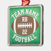 Custom Football Team Name, Player Number & Initial メタルオーナメント (左)