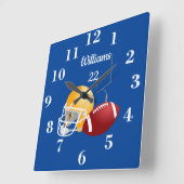 Custom Football Time Square Wall Clock スクエア壁時計 (傾斜)