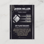 Custom Football Trading Card, Silver Power Player コーリングカード (裏面)