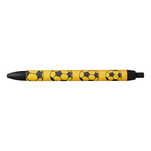 Custom Football Yellow Pen with Black Ink 黒ボールペン (正面)