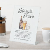 Custom for Leah_ Late Night Diapers Sign 台座サイン (インサイチュ)