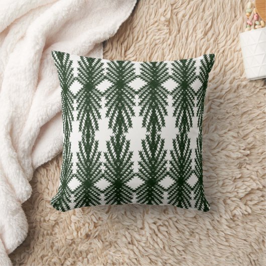 Custom Forest Green Pine Tree Abstract Pattern クッション (ブランケット)
