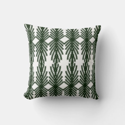 Custom Forest Green Pine Tree Abstract Pattern クッション (正面)
