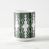 Custom Forest Green Pine Tree Abstract Pattern コーヒーマグカップ (中央)