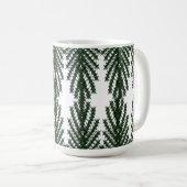 Custom Forest Green Pine Tree Abstract Pattern コーヒーマグカップ (正面右)