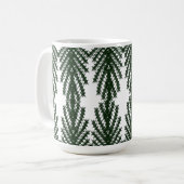 Custom Forest Green Pine Tree Abstract Pattern コーヒーマグカップ (正面左)