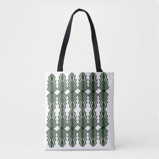 Custom Forest Green Pine Tree Abstract Pattern トートバッグ (正面)