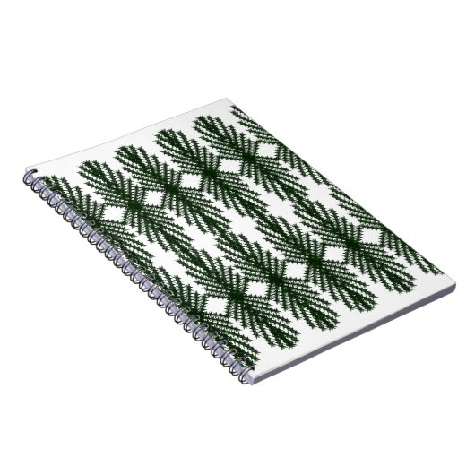 Custom Forest Green Pine Tree Abstract Pattern ノートブック (右側)