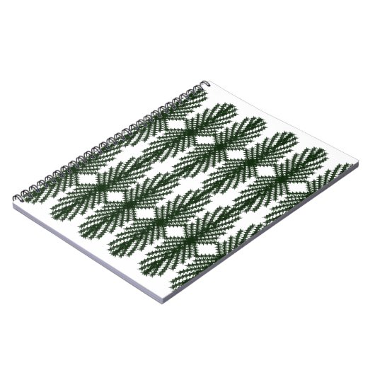 Custom Forest Green Pine Tree Abstract Pattern ノートブック (左側)