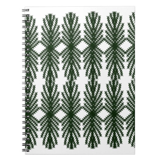 Custom Forest Green Pine Tree Abstract Pattern ノートブック (正面)
