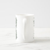 Custom Forest Green Pine Tree Abstract Pattern ボーンチャイナマグカップ (裏面)