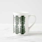 Custom Forest Green Pine Tree Abstract Pattern ボーンチャイナマグカップ (右)