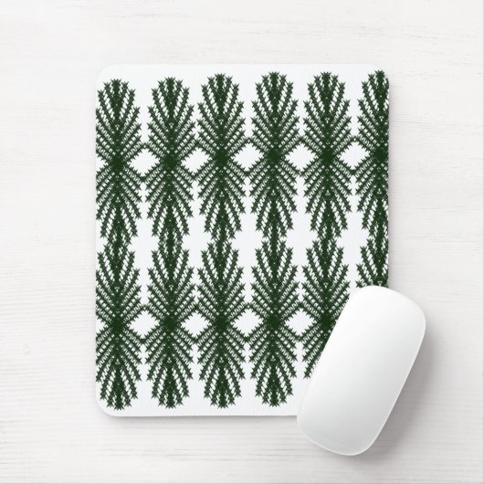 Custom Forest Green Pine Tree Abstract Pattern マウスパッド (マウス)