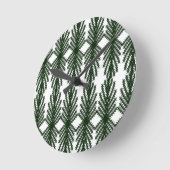 Custom Forest Green Pine Tree Abstract Pattern ラウンド壁時計 (傾斜)