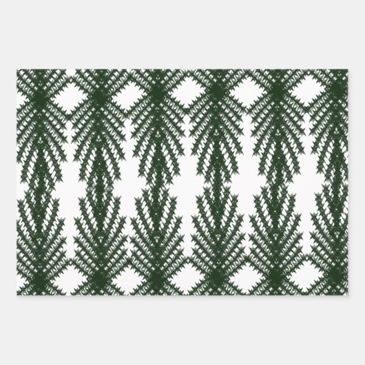 Custom Forest Green Pine Tree Abstract Pattern ラッピングペーパーシート (正面)