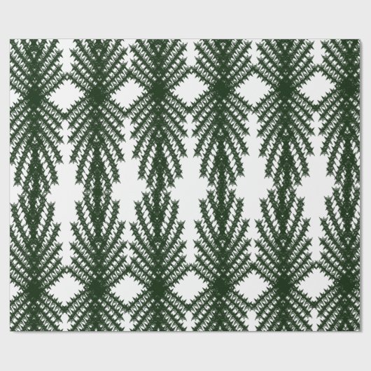Custom Forest Green Pine Tree Abstract Pattern ラッピングペーパー (フラット)