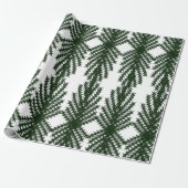 Custom Forest Green Pine Tree Abstract Pattern ラッピングペーパー (アンロールド)